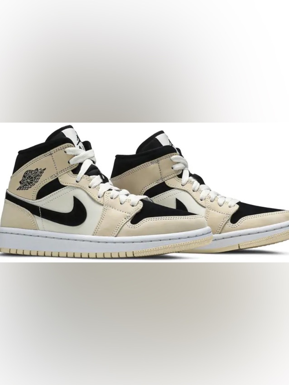 Nike Air Jordan 1 Mid Barely Orange OG Cream and Black Sneakers